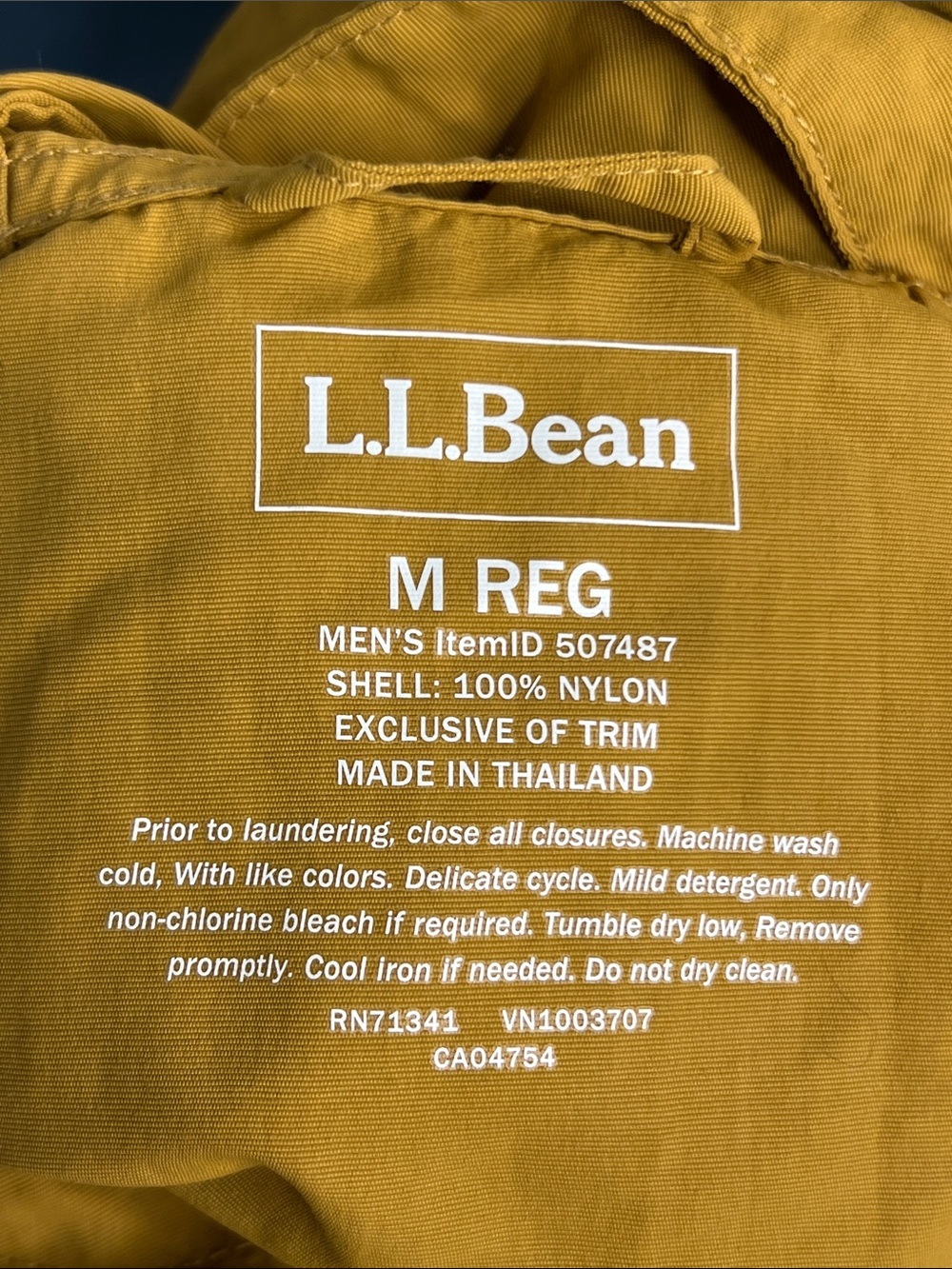 L.L.Bean Colorblock Hooded Windbreaker Jacket Tan Blue Lightweight Men’s M - Picture 5 of 11